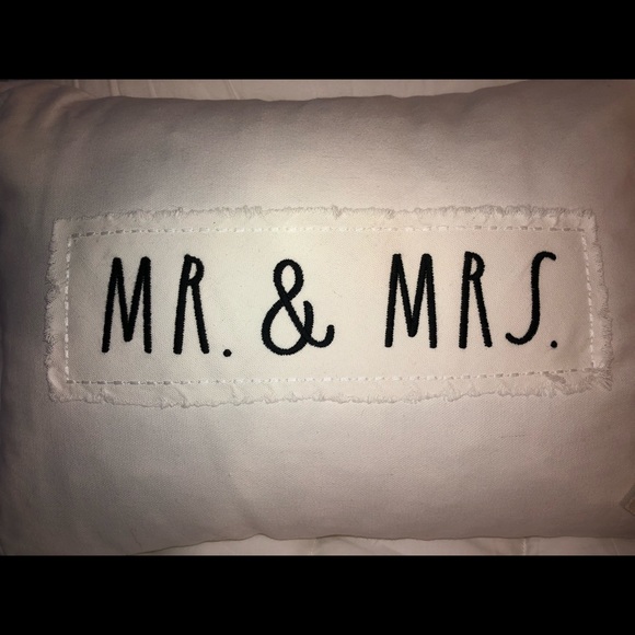 Rae Dunn | MR. & MRS. Decorative Pillow w/ Tassels - Picture 2 of 8